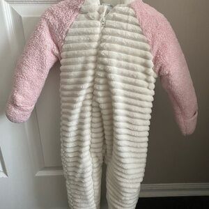 Koala Kids Pink and White Fleece Footie
